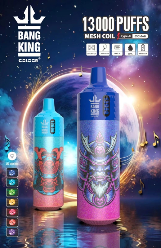 Puff 13K Bang King 13000 Puffs Wholesale Disposable Vape Best Electronic Cigarette Prefilled Pod LED Color Light