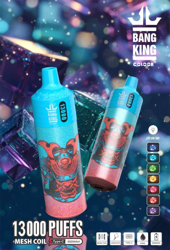 Puff 13K Bang King 13000 Puffs Wholesale Disposable Vape Best Electronic Cigarette Prefilled Pod LED Color Light