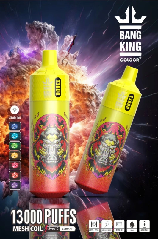 Puff 13K Bang King 13000 Puffs Wholesale Disposable Vape Best Electronic Cigarette Prefilled Pod LED Color Light