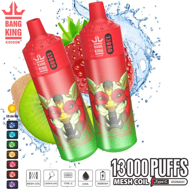 Puff 13K Bang King 13000 Puffs Wholesale Disposable Vape Best Electronic Cigarette Prefilled Pod LED Color Light