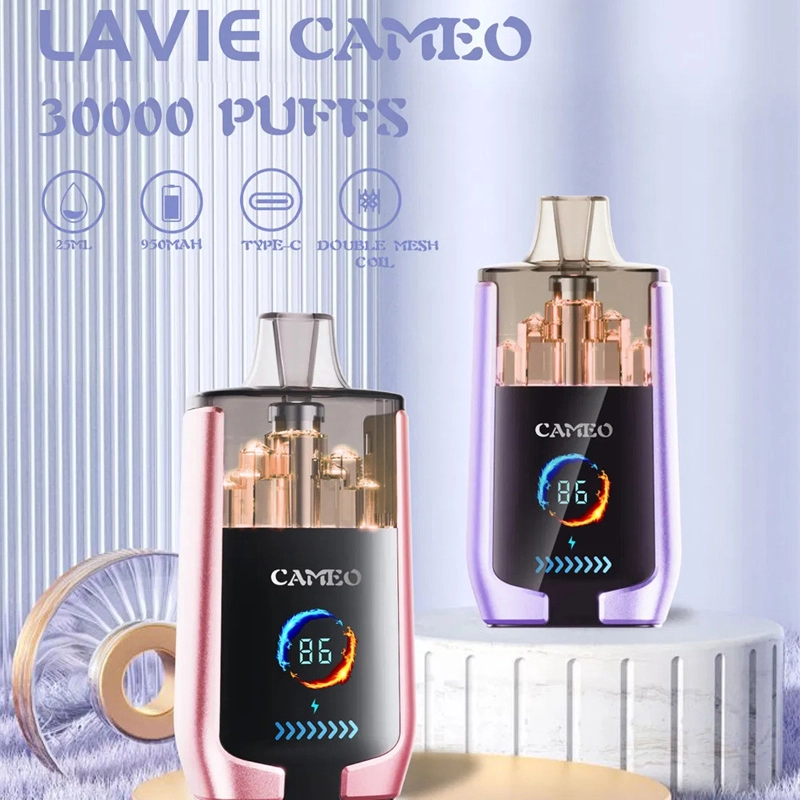 Puff 30k Lavie Cameo 30000 Puffs Smart Screen Wholesale Disposable Vape Prefilled Pod Double Mesh Airflow Adjustable