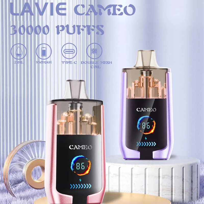 Puff 30k Lavie Cameo 30000 Puffs Smart Screen Wholesale Disposable Vape Prefilled Pod Double Mesh Airflow Adjustable