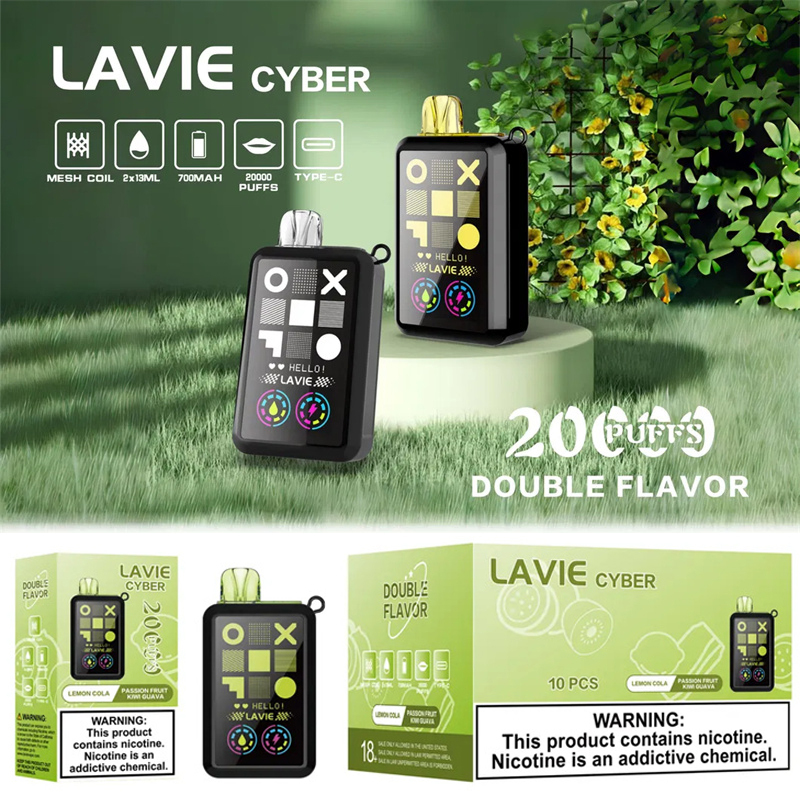 Puff 20k Lavie Cyber 20000 Puffs Smart Screen Dual Flavors Wholesale Disposable Vape Prefilled Pod