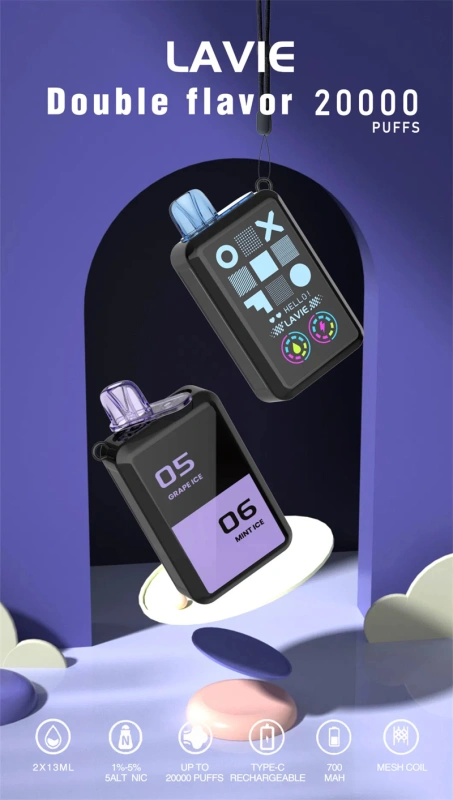 Puff 20k Lavie Cyber 20000 Puffs Smart Screen Dual Flavors Wholesale Disposable Vape Prefilled Pod