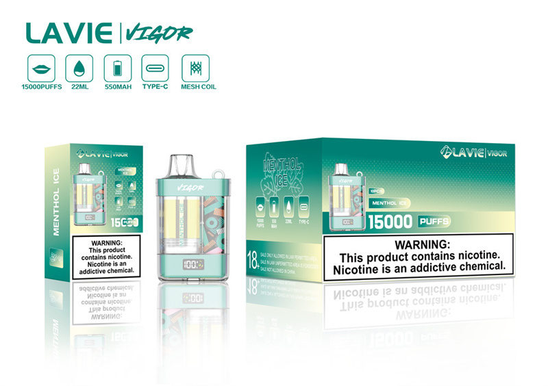 Puff 15k Lavie Vigor 15000 Puffs Smart Screen Wholesale Disposable Vape Replaced Cartridges