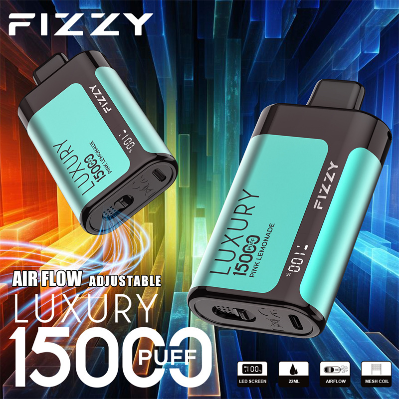 Fizzy Luxury 15000 Puffs LED Screen EU Warehouse Wholesale Disposable Vape Puff 15k E Cigarettes Airflow Adjustable