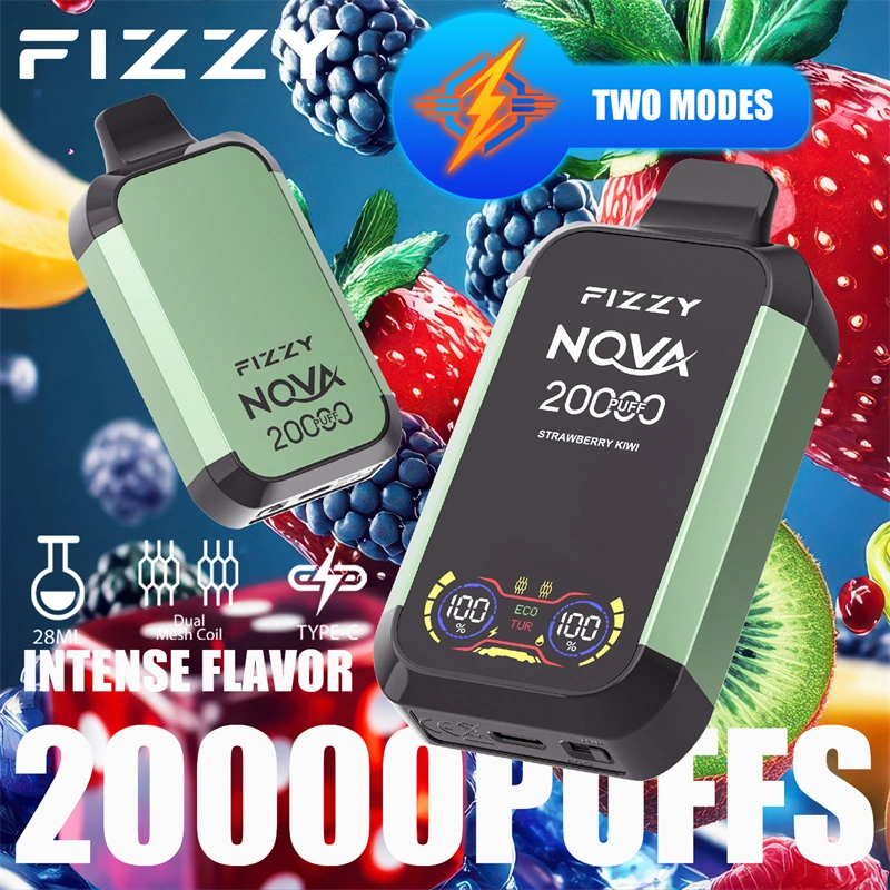 Fizzy Nova 20000 Puffs LCD Screen EU Warehouse Wholesale Disposable Vape Puff 20k E Cigarettes Double Mode Dual Mesh Coil