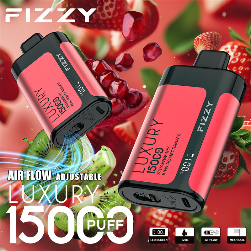 Fizzy Luxury 15000 Puffs LED Screen EU Warehouse Wholesale Disposable Vape Puff 15k E Cigarettes Airflow Adjustable