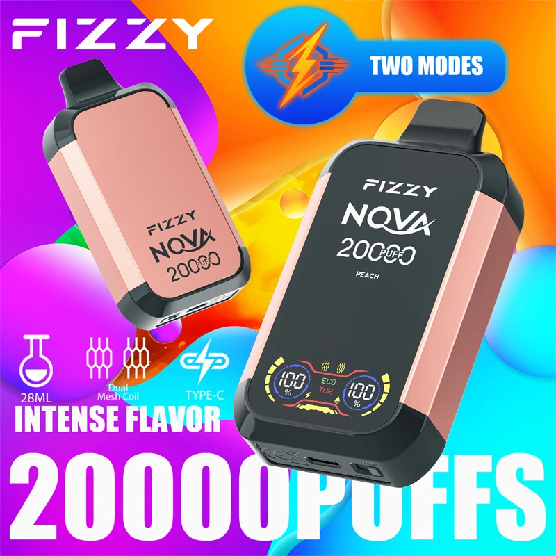 Fizzy Nova 20000 Puffs LCD Screen EU Warehouse Wholesale Disposable Vape Puff 20k E Cigarettes Double Mode Dual Mesh Coil