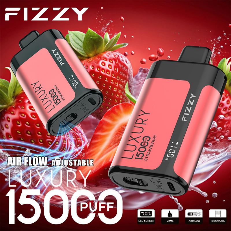 Fizzy Luxury 15000 Puffs LED Screen EU Warehouse Wholesale Disposable Vape Puff 15k E Cigarettes Airflow Adjustable