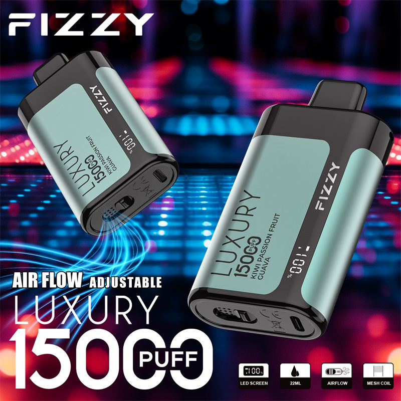 Fizzy Luxury 15000 Puffs LED Screen EU Warehouse Wholesale Disposable Vape Puff 15k E Cigarettes Airflow Adjustable