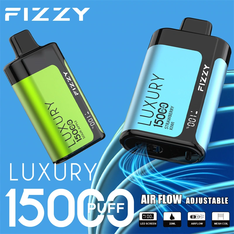 Fizzy Luxury 15000 Puffs LED Screen EU Warehouse Wholesale Disposable Vape Puff 15k E Cigarettes Airflow Adjustable