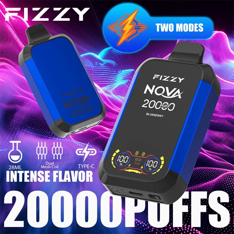 Fizzy Nova 20000 Puffs LCD Screen EU Warehouse Wholesale Disposable Vape Puff 20k E Cigarettes Double Mode Dual Mesh Coil