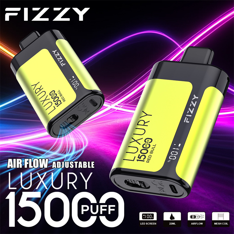 Fizzy Luxury 15000 Puffs LED Screen EU Warehouse Wholesale Disposable Vape Puff 15k E Cigarettes Airflow Adjustable