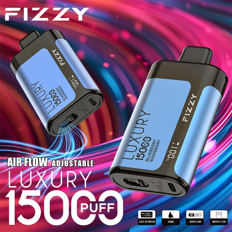 Fizzy Luxury 15000 Puffs LED Screen EU Warehouse Wholesale Disposable Vape Puff 15k E Cigarettes Airflow Adjustable