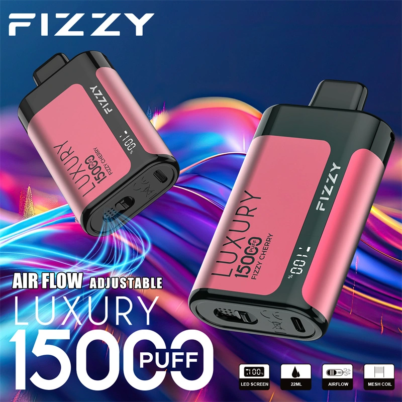 Fizzy Luxury 15000 Puffs LED Screen EU Warehouse Wholesale Disposable Vape Puff 15k E Cigarettes Airflow Adjustable