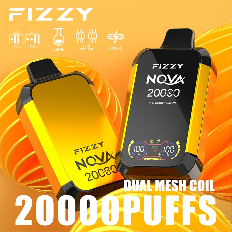 Fizzy Nova 20000 Puffs LCD Screen EU Warehouse Wholesale Disposable Vape Puff 20k E Cigarettes Double Mode Dual Mesh Coil