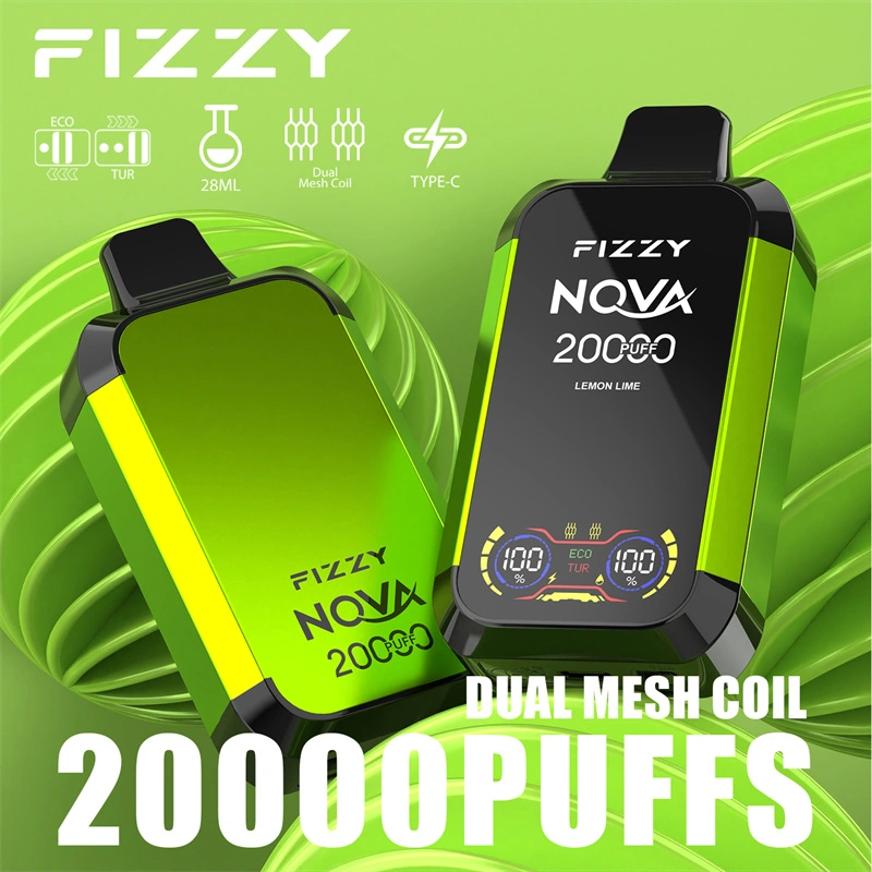 Fizzy Nova 20000 Puffs LCD Screen EU Warehouse Wholesale Disposable Vape Puff 20k E Cigarettes Double Mode Dual Mesh Coil