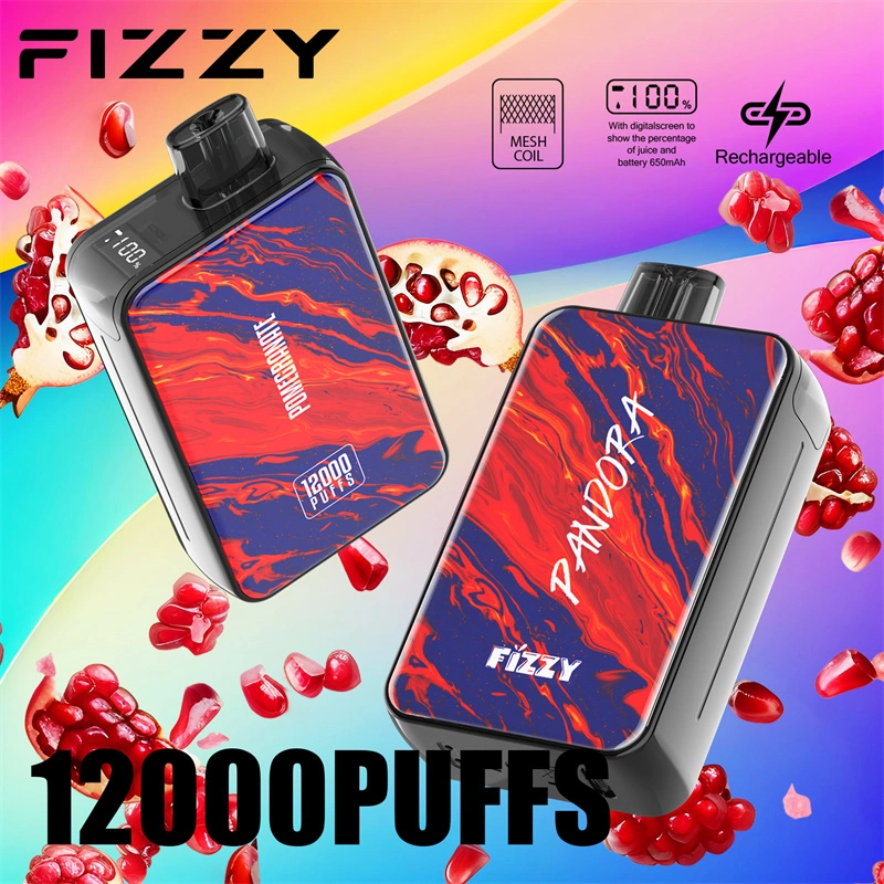 Fizzy Pandora 12000 Puffs LED Screen EU Warehouse Wholesale Disposable Vape Puff 12k E Cigarettes