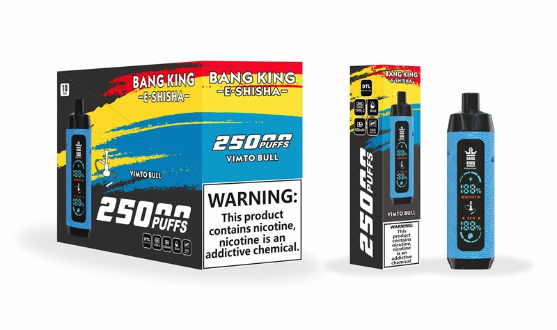 Bang King 25000 Puffs Smart Screen Wholesale Disposable Vape Puff 25k Electronic Cigarette Leather Shisha Flavors Pod