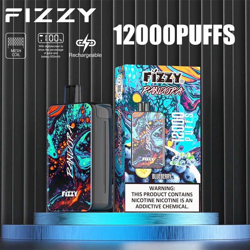 Fizzy Pandora 12000 Puffs LED Screen EU Warehouse Wholesale Disposable Vape Puff 12k E Cigarettes