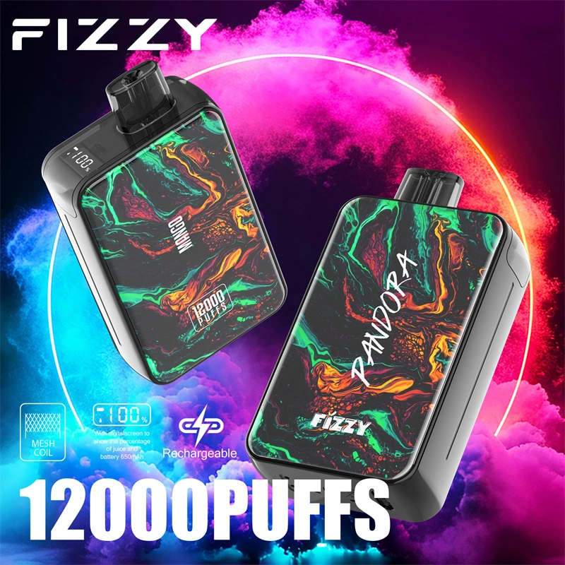 Fizzy Pandora 12000 Puffs LED Screen EU Warehouse Wholesale Disposable Vape Puff 12k E Cigarettes
