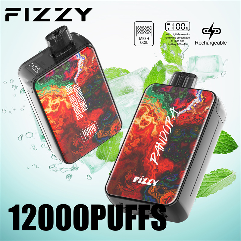 Fizzy Pandora 12000 Puffs LED Screen EU Warehouse Wholesale Disposable Vape Puff 12k E Cigarettes