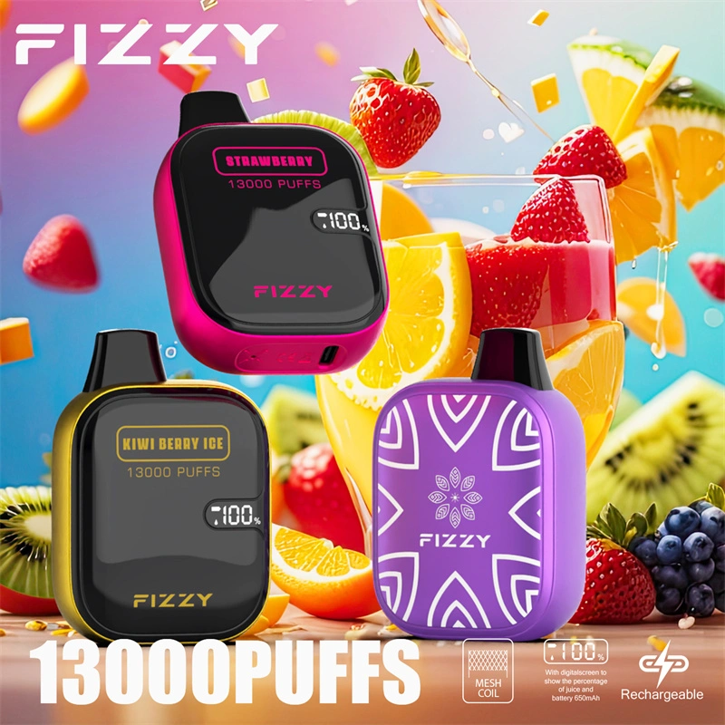 Fizzy Boom 13000 Puffs LED Screen EU Warehouse Wholesale Disposable Vape Puff 13k E Cigarettes