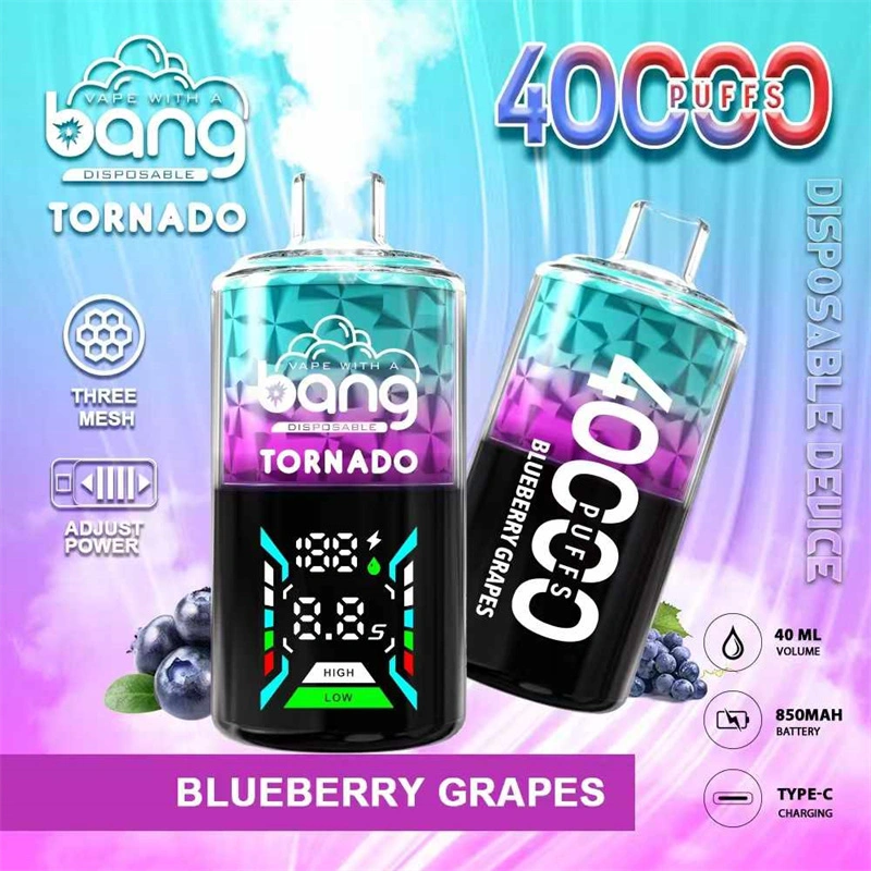 Bang Tornado 40000 Puffs Smart Screen Puff 40K Wholesale Disposable Vape E Cigarettes Three Mesh Adjust Power