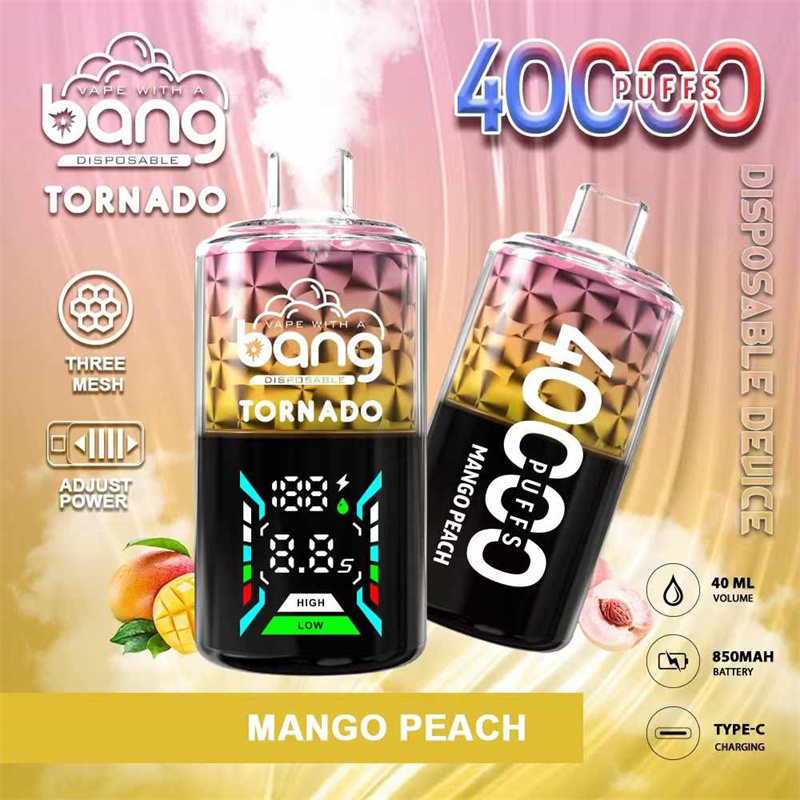 Bang Tornado 40000 Puffs Smart Screen Puff 40K Wholesale Disposable Vape E Cigarettes Three Mesh Adjust Power