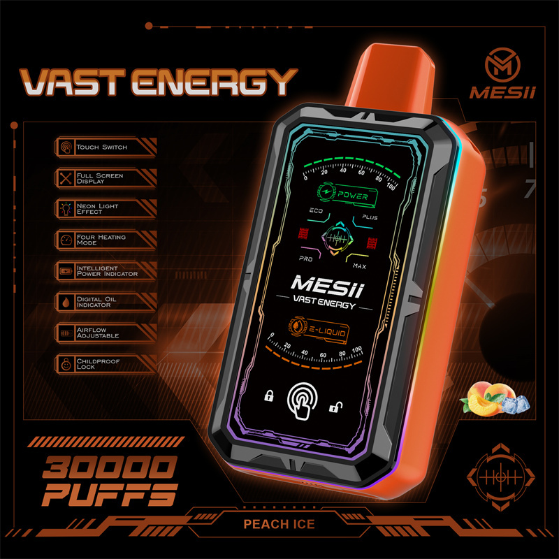 Mesii Vast Energy 30000 Puffs Full Screen Display Puff 30K Wholesale Disposable Vape Electronic Cigarette Airflow Adjustable Touch Switch Four Working Mode
