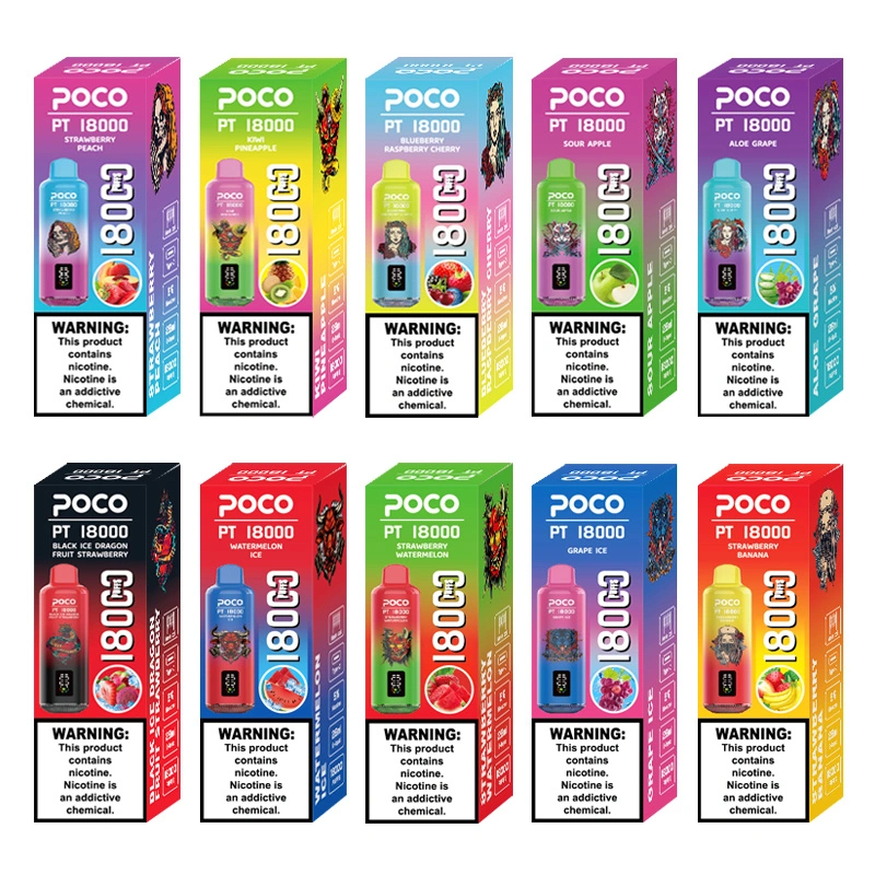 Poco PT 18000 Puffs Digital Screen Wholesale Disposable Vape EU Warehouse Pod Puff 18k Minimum Order 50pcs