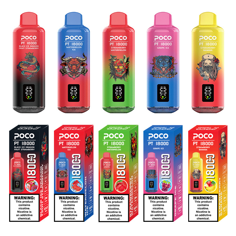 Poco PT 18000 Puffs Digital Screen Wholesale Disposable Vape EU Warehouse Pod Puff 18k Minimum Order 50pcs