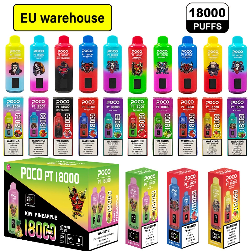 Poco PT 18000 Puffs Digital Screen Wholesale Disposable Vape EU Warehouse Pod Puff 18k Minimum Order 50pcs