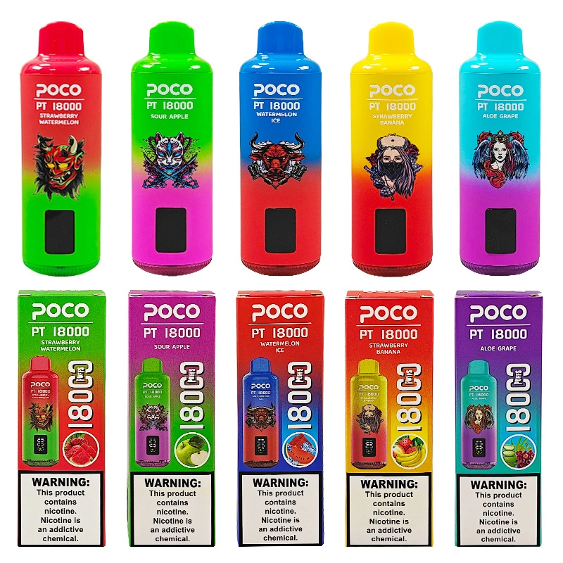 Poco PT 18000 Puffs Digital Screen Wholesale Disposable Vape EU Warehouse Pod Puff 18k Minimum Order 50pcs
