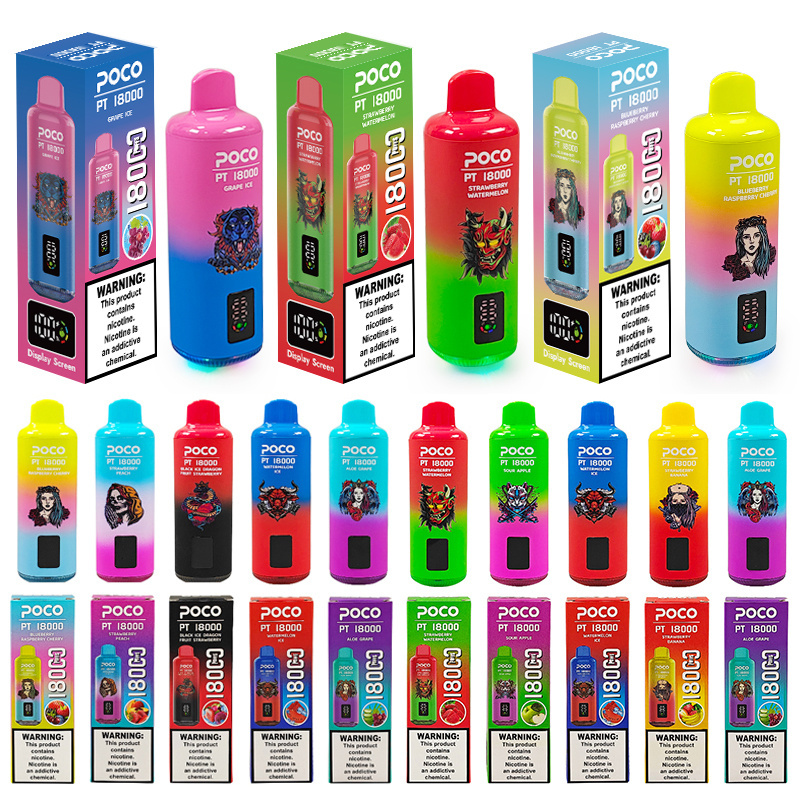 Poco PT 18000 Puffs Digital Screen Wholesale Disposable Vape EU Warehouse Pod Puff 18k Minimum Order 50pcs