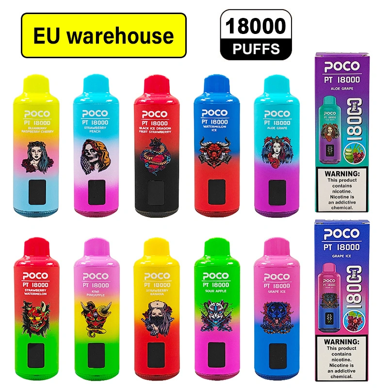 Poco PT 18000 Puffs Digital Screen Wholesale Disposable Vape EU Warehouse Pod Puff 18k Minimum Order 50pcs
