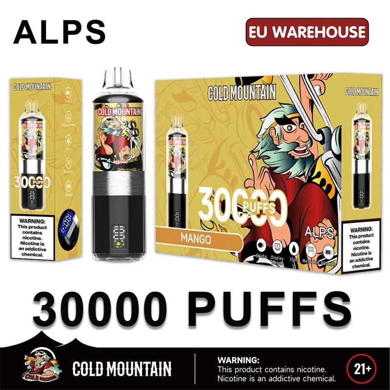 Cold Mountain 30000 Puffs Alps Smart Screen Display Puff 30k Wholesale Disposable Vape EU Warehouse Electronic Cigarette DTL Shisha Flavors