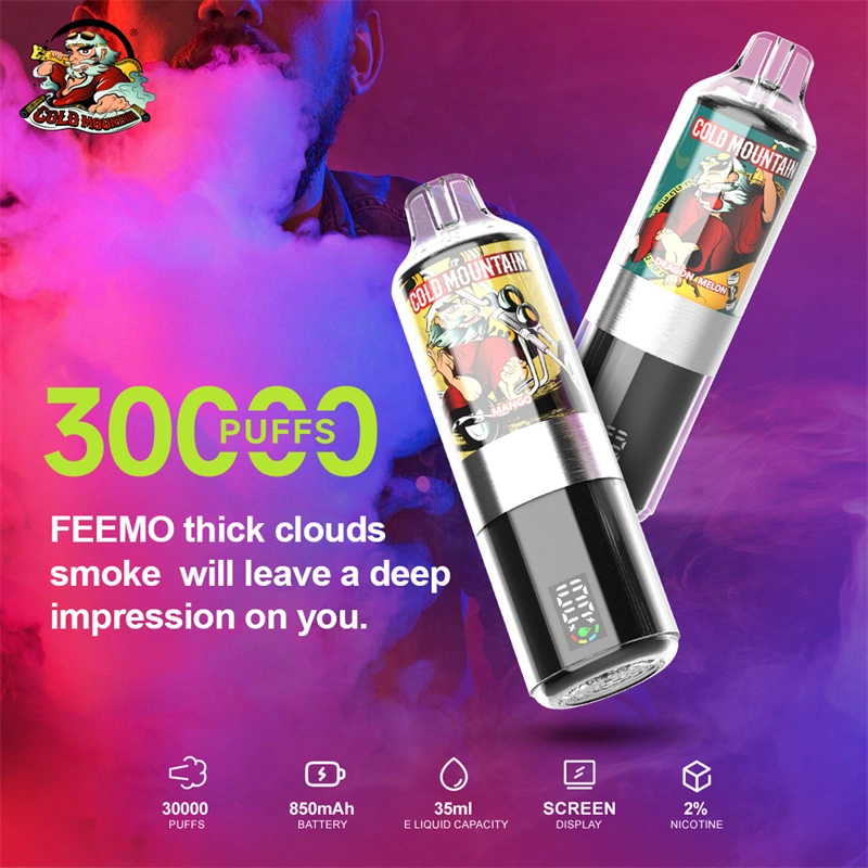 Cold Mountain 30000 Puffs Alps Smart Screen Display Puff 30k Wholesale Disposable Vape EU Warehouse Electronic Cigarette DTL Shisha Flavors