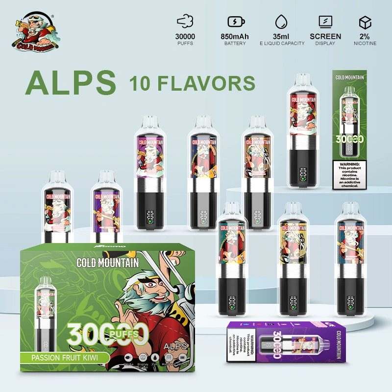 Cold Mountain 30000 Puffs Alps Smart Screen Display Puff 30k Wholesale Disposable Vape EU Warehouse Electronic Cigarette DTL Shisha Flavors