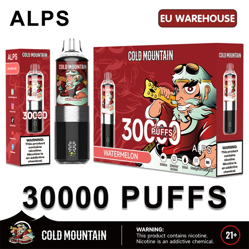 Cold Mountain 30000 Puffs Alps Smart Screen Display Puff 30k Wholesale Disposable Vape EU Warehouse Electronic Cigarette DTL Shisha Flavors