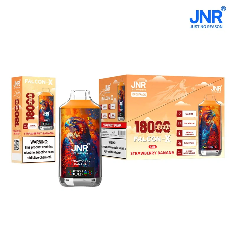 JNR Falcon X 18000 Puffs LED Digital Display Wholesale Disposable Vape Puff 18k Electronic Cigarette Dual Mesh Adjustable Airflow