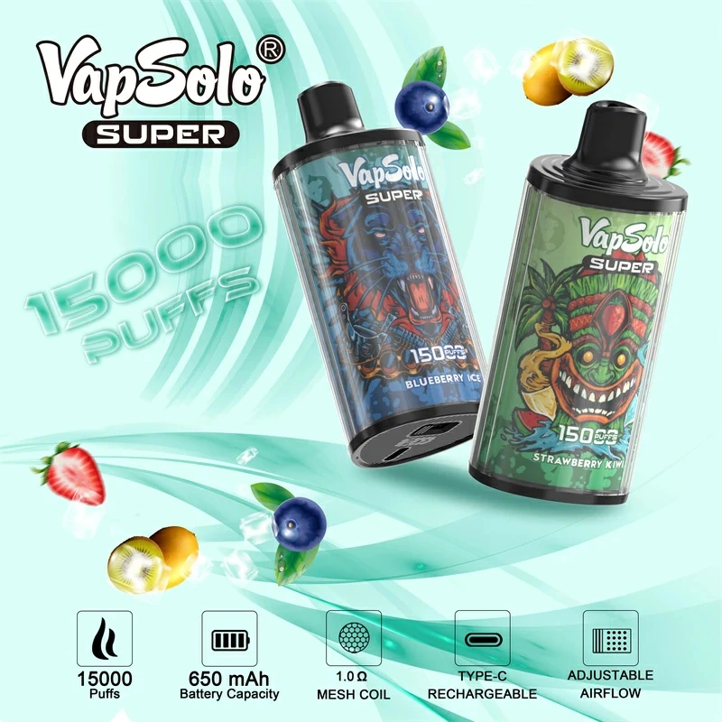 Vapsolo Super 15000 Puffs Wholesale Disposable Vape Puff 15k Electronic Cigarette Adjustable Airflow