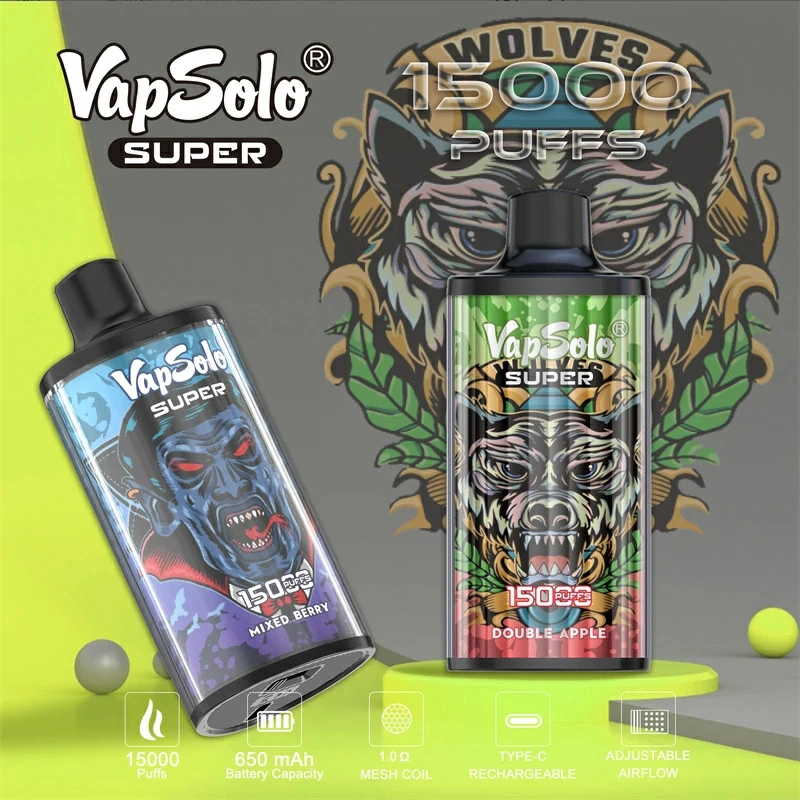 Vapsolo Super 15000 Puffs Wholesale Disposable Vape Puff 15k Electronic Cigarette Adjustable Airflow