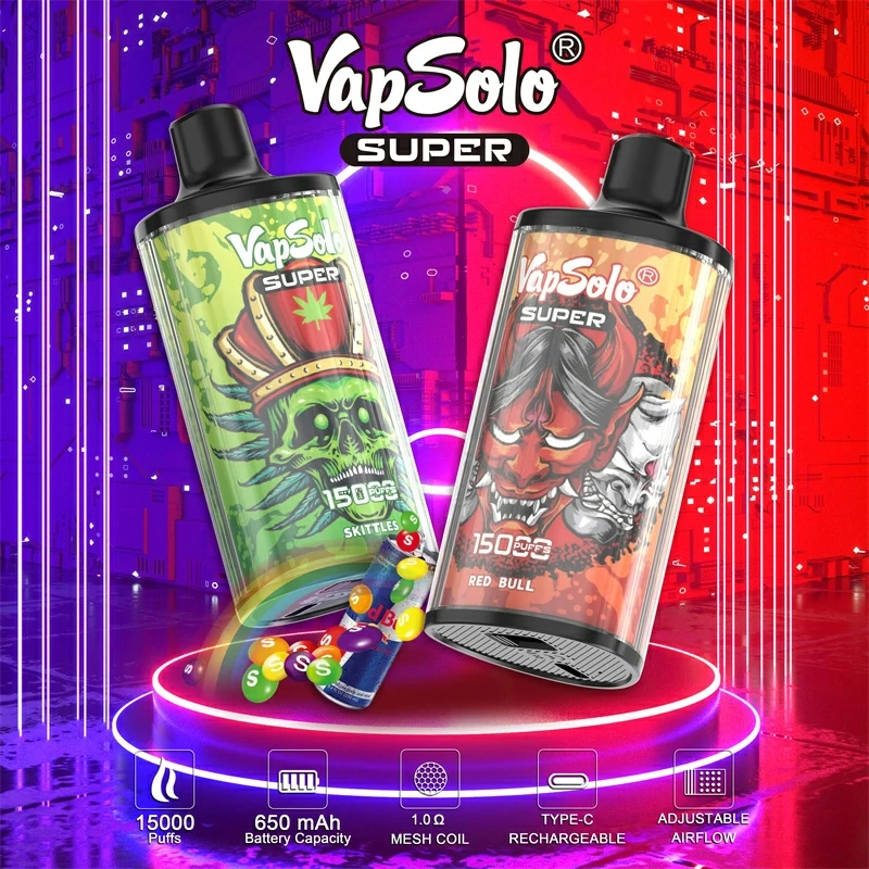 Vapsolo Super 15000 Puffs Wholesale Disposable Vape Puff 15k Electronic Cigarette Adjustable Airflow