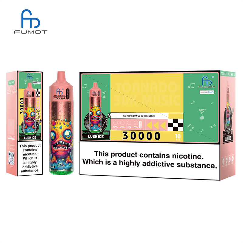 Fumot Randm Tornado 30000 Puffs Music Wholesale Disposable Vape Puff 30k Electronic Cigarette LED Light
