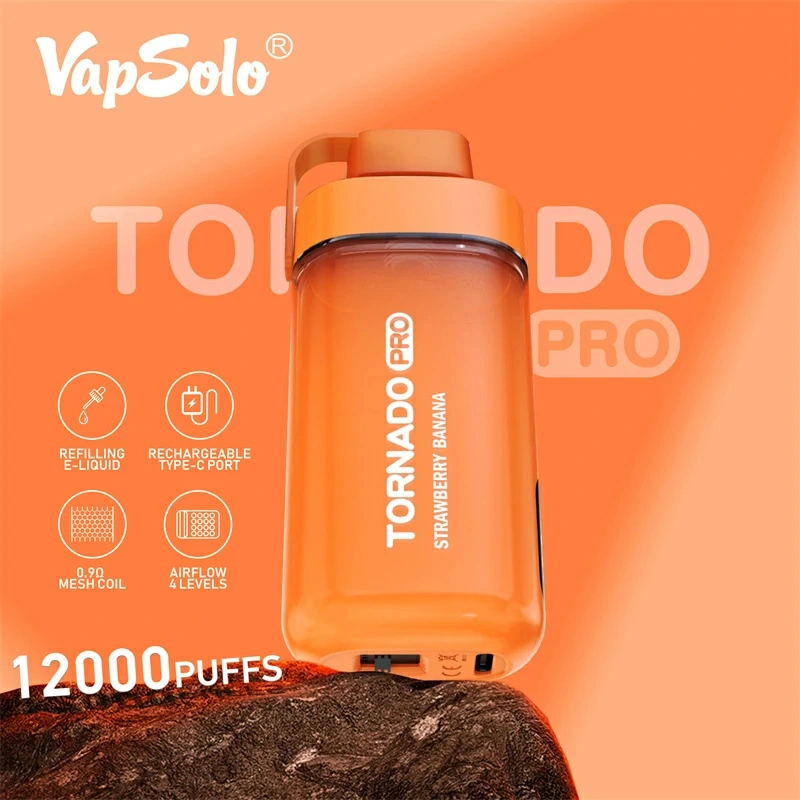 Vapsolo Tornado Pro 12000 Puffs Smart Screen Puff 12k Wholesale Disposable Vape Electronic Cigarette Adjustable Airflow