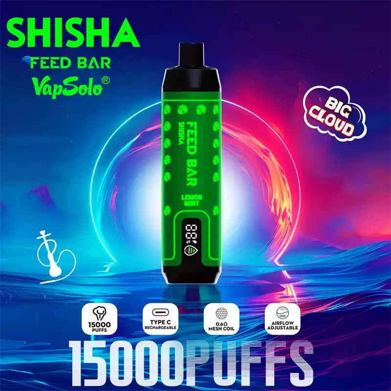 Vapsolo Feer Bar Shisha 15000 Puffs Smart Screen Wholesale Disposable Vape Puff 18k Electronic Cigarette Adjustable Airflow