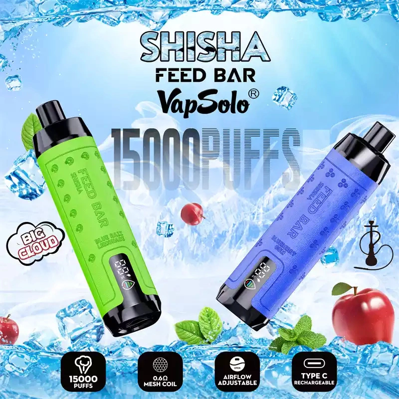 Vapsolo Feer Bar Shisha 15000 Puffs Smart Screen Wholesale Disposable Vape Puff 18k Electronic Cigarette Adjustable Airflow