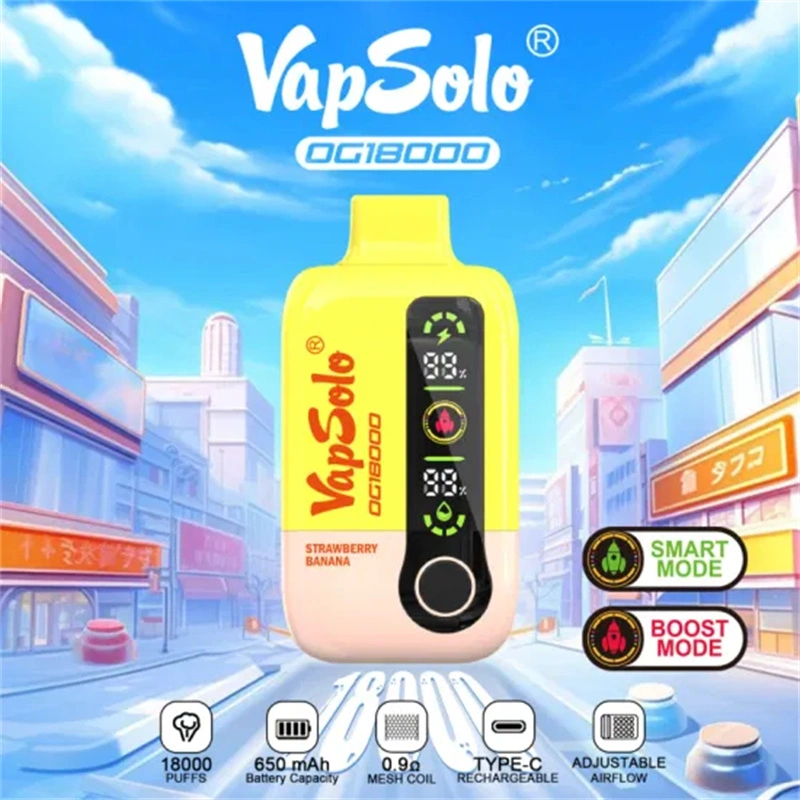 Vapsolo DG 18000 Puffs Smart Screen Wholesale Disposable Vape Puff 18k Electronic Cigarette Adjustable Airflow Dual Mode